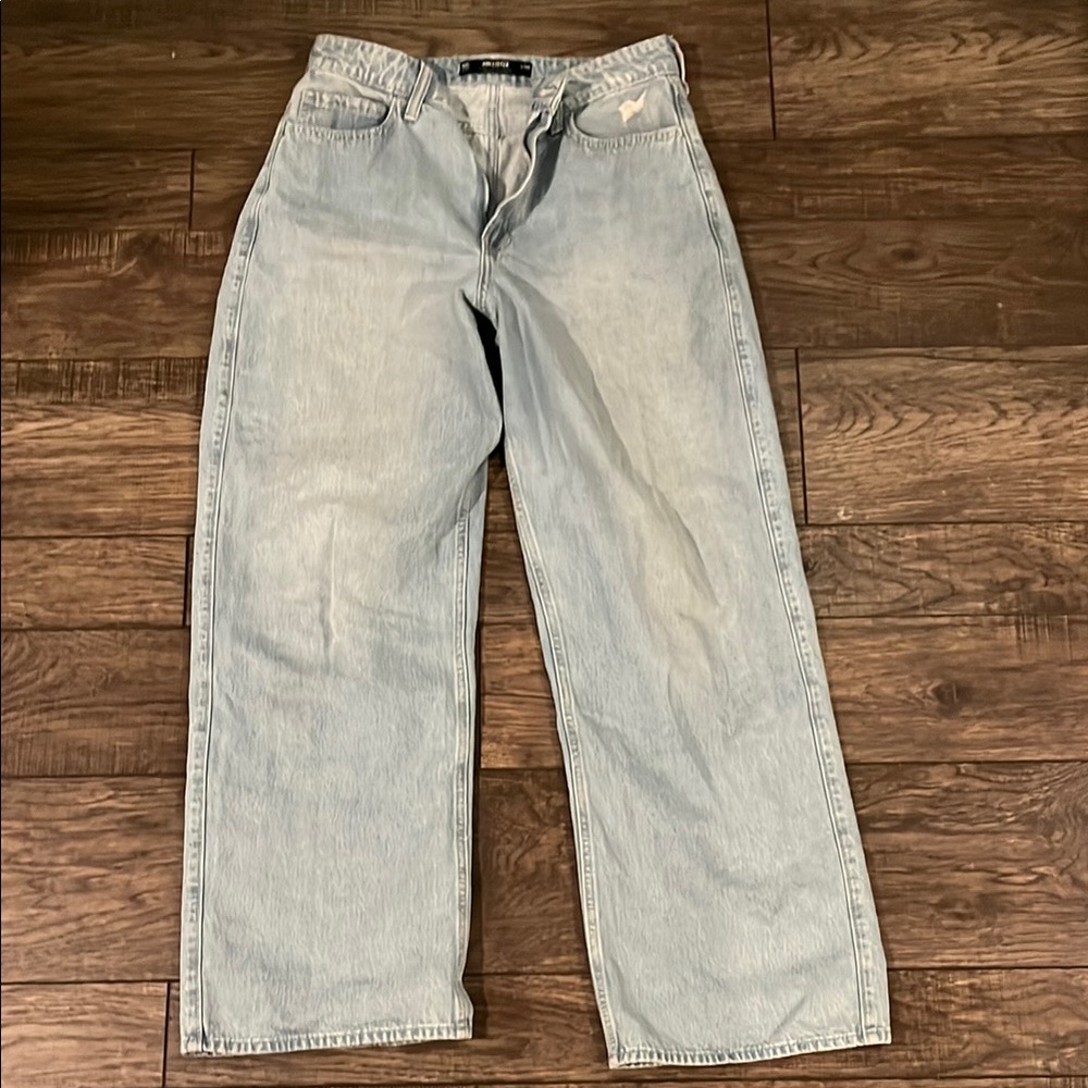 Hollister Blue Relaxed Wide-Leg Jeans